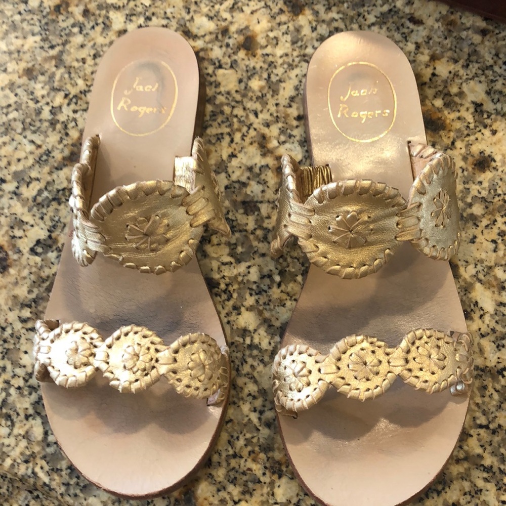 Jack Rogers Lauren Gold Metallic Sandals